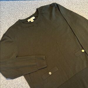 NWT Michael Kors Olive Green Sweater with Button Accents, size XL